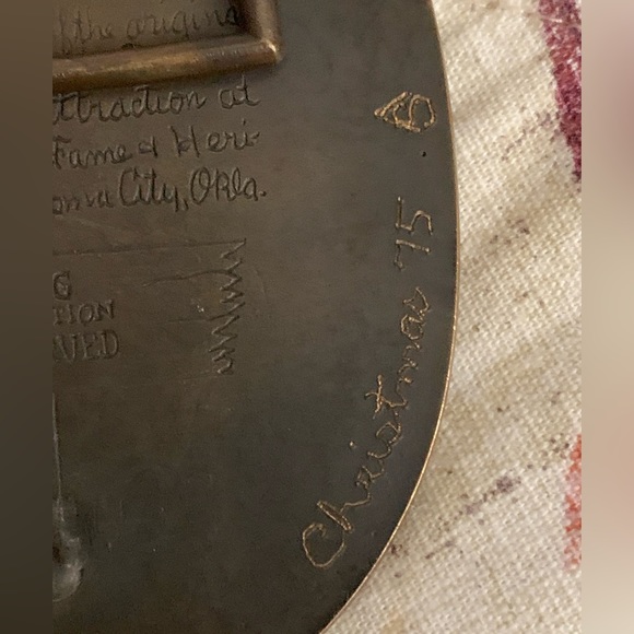 Rare Vintage Al Shelton 1975 Personalized End Of TheTrail Bronze Belt Buckle - Picture 5 of 6